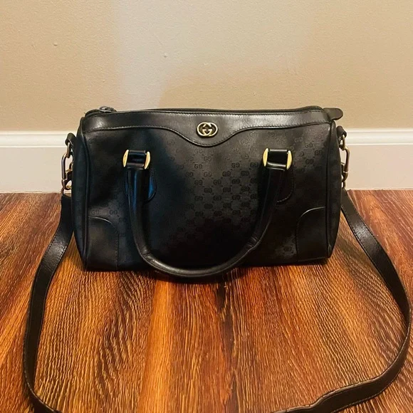 Vintage Black Gucci Boston Bag - Picture 1 of 16